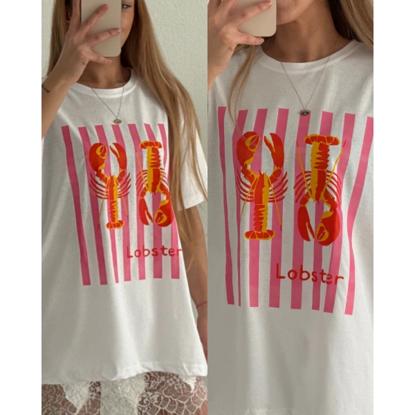 Baskılı Oversize Tişört