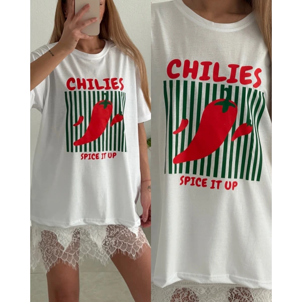 Baskılı Oversize Tişört