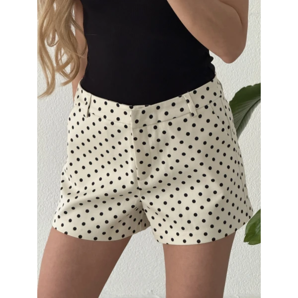 Puantiyeli Palazzo Şort