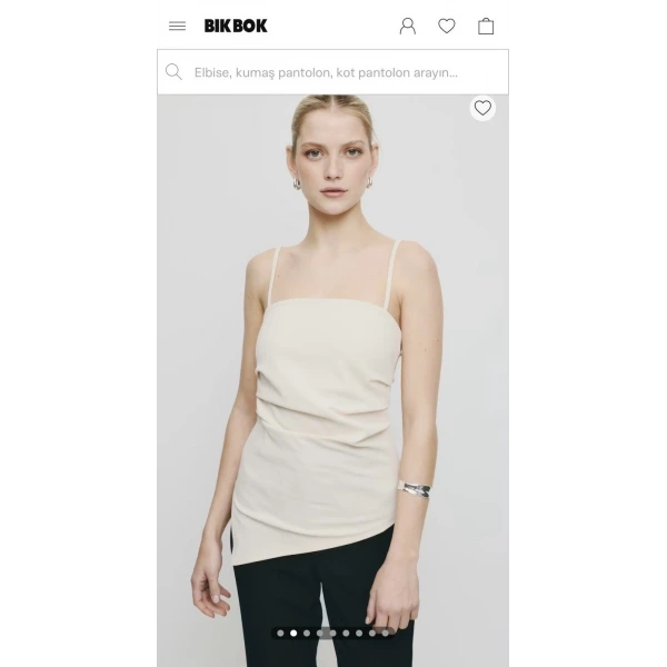 Asimetrik Yırtmaçlı Bel Drapeli Basic