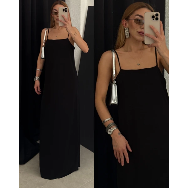 Orj. Marka Maxi Boy Askılı Basic Elbise