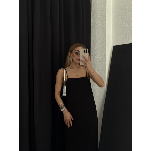 Orj. Marka Maxi Boy Askılı Basic Elbise