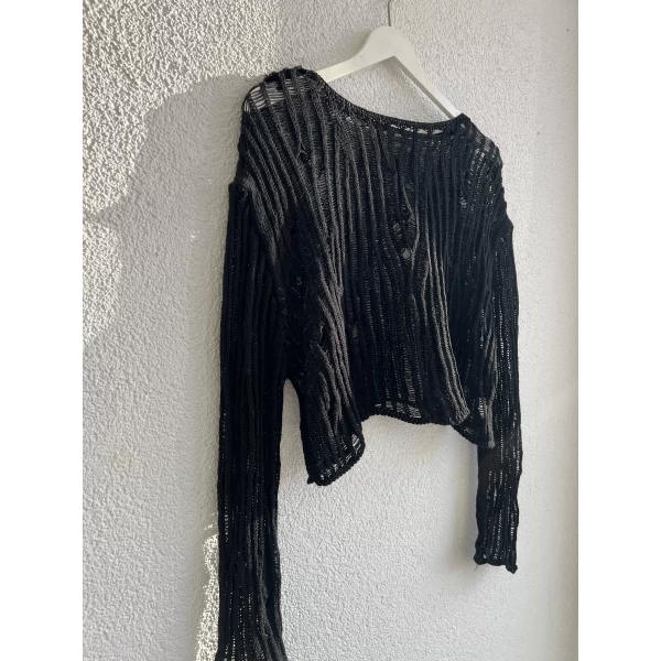 Ajurlu Mevsimlik Yırtıklı Triko