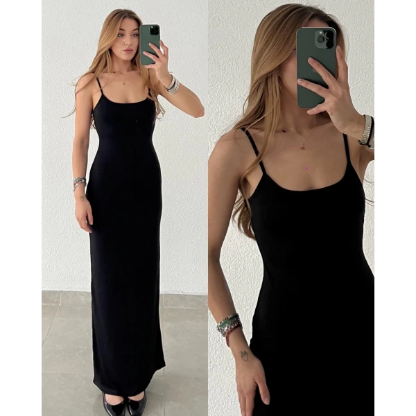 Askılı Maxi Sandy Elbise