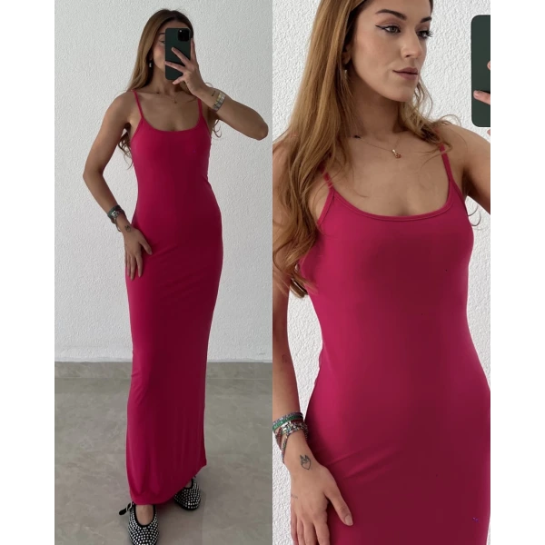 Askılı Maxi Sandy Elbise