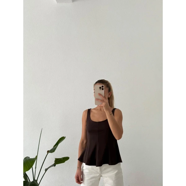 Askılı Volanlı Kadın Bluz