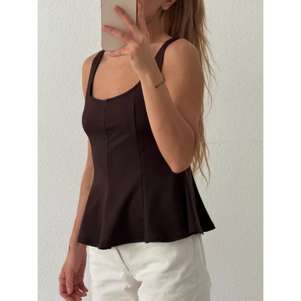 Askılı Volanlı Kadın Bluz