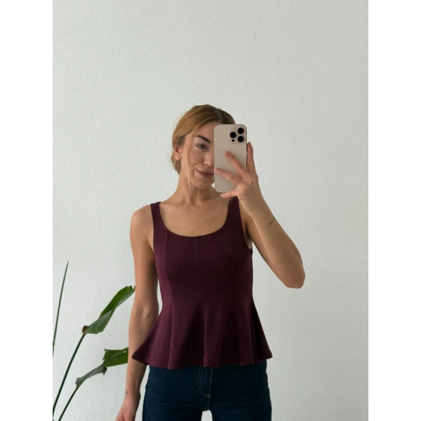 Askılı Volanlı Kadın Bluz