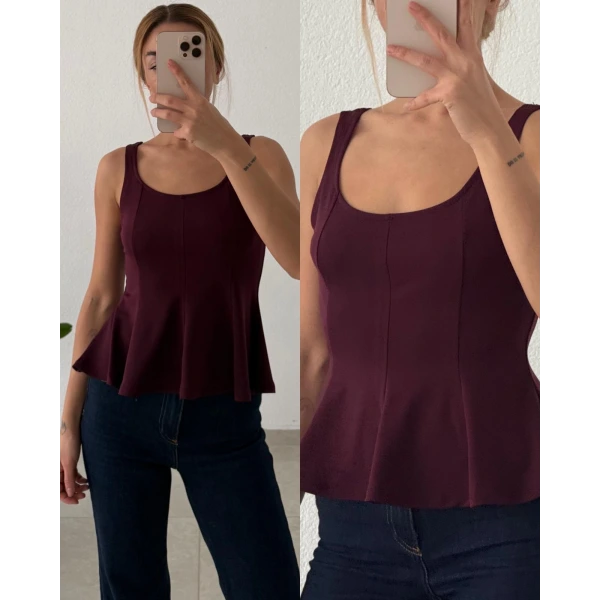 Askılı Volanlı Kadın Bluz