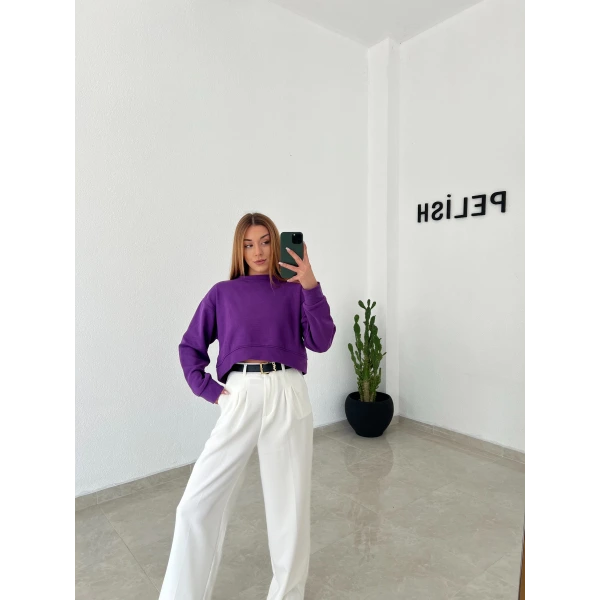 Basic Kısa Sweatshirt