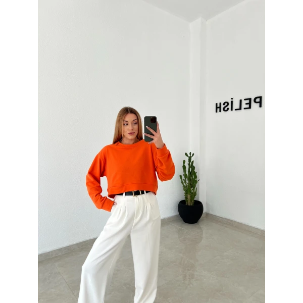 Basic Kısa Sweatshirt