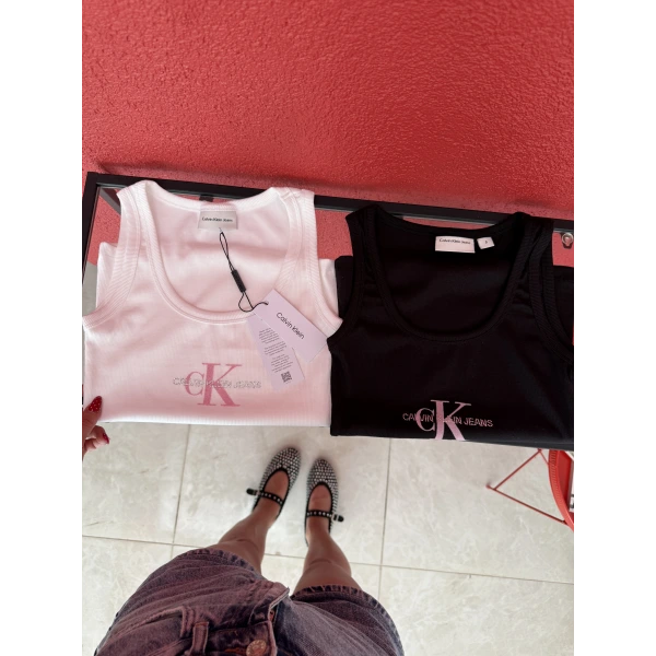 Calvin Klein Taşlı Baskılı Marka Atlet