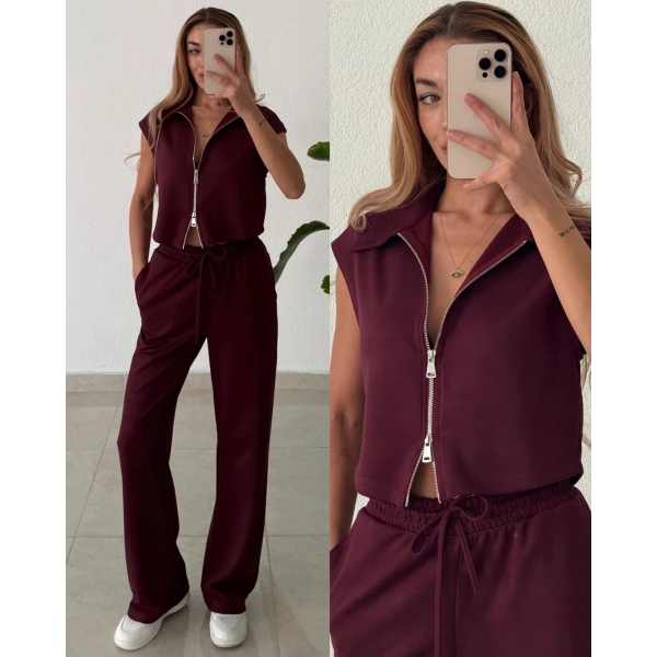 Modal Kumaş Çift Fermuarlı Takım