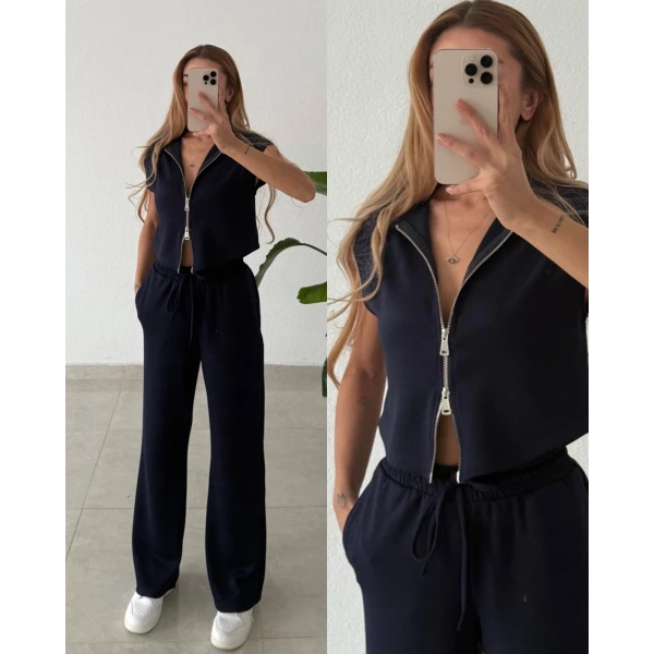 Modal Kumaş Çift Fermuarlı Takım