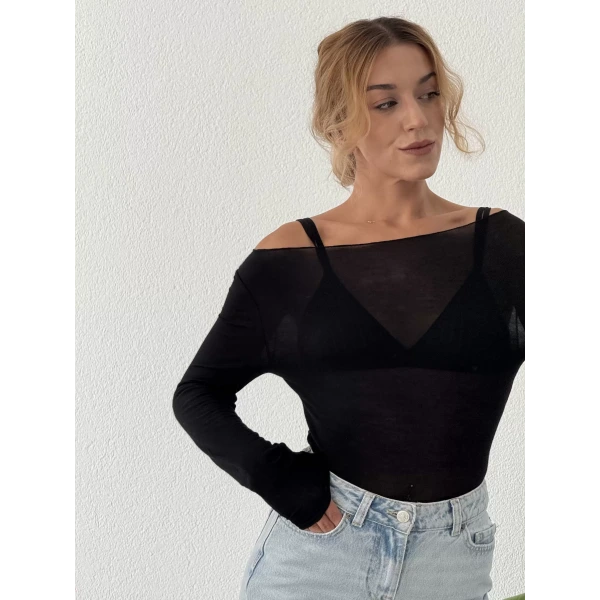 Kaşmir Transparan Uzun Kollu Basic