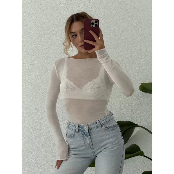 Kaşmir Transparan Uzun Kollu Basic