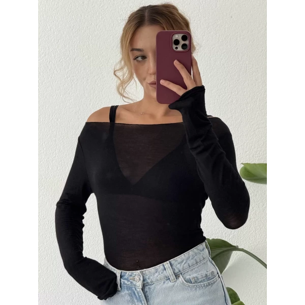 Kaşmir Transparan Uzun Kollu Basic