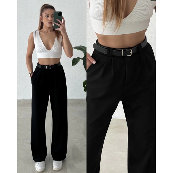 Kemerli Palazzo Pantolon