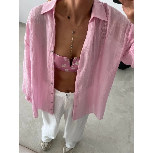 Keten Jakarlı Gömlek