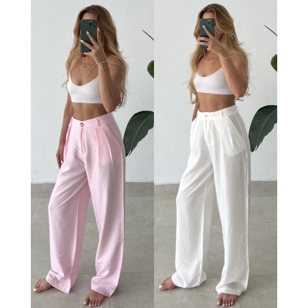 Keten Palazzo Pantolon