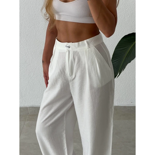 Keten Palazzo Pantolon