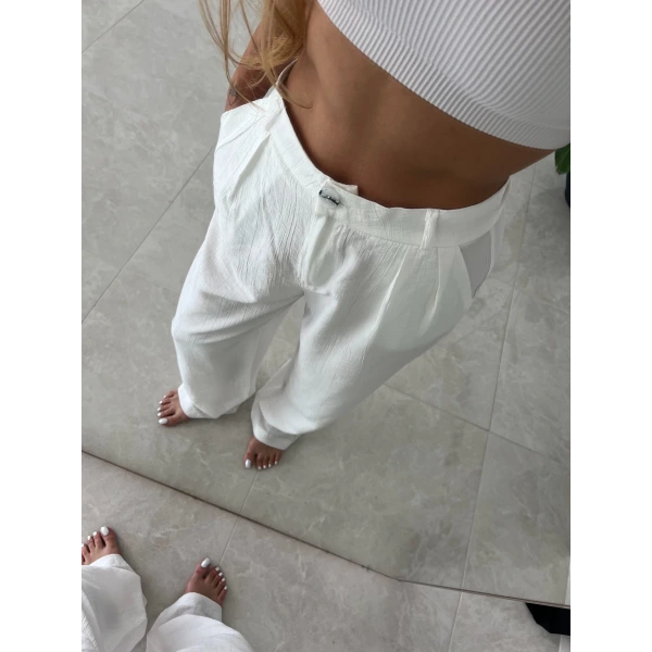 Keten Palazzo Pantolon