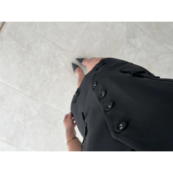 Kurdeleli Etekli Yelekli Takım