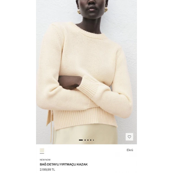 Orj. Marka Bağ Detaylı Yırtmaçlı Kazak