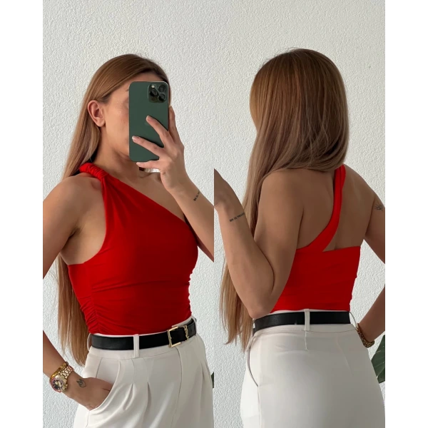 Orj Marka Büzgülü Tek Omuz Bluz