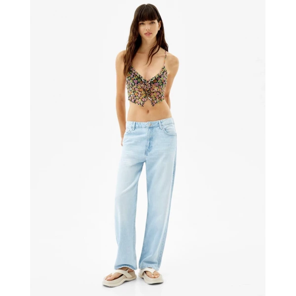 Orj Marka Çiçekli Tül Crop