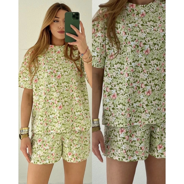 Orj Marka Desenli Pamuklu Pijama Takımı