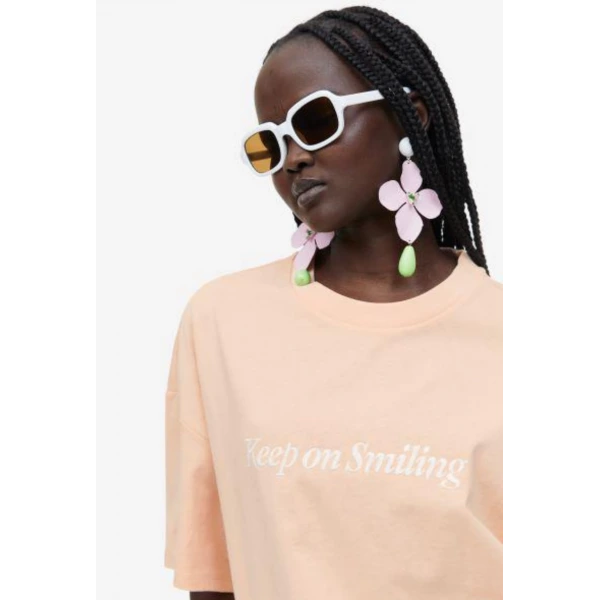 Orj Marka Nakışlı Yazılı Tişört