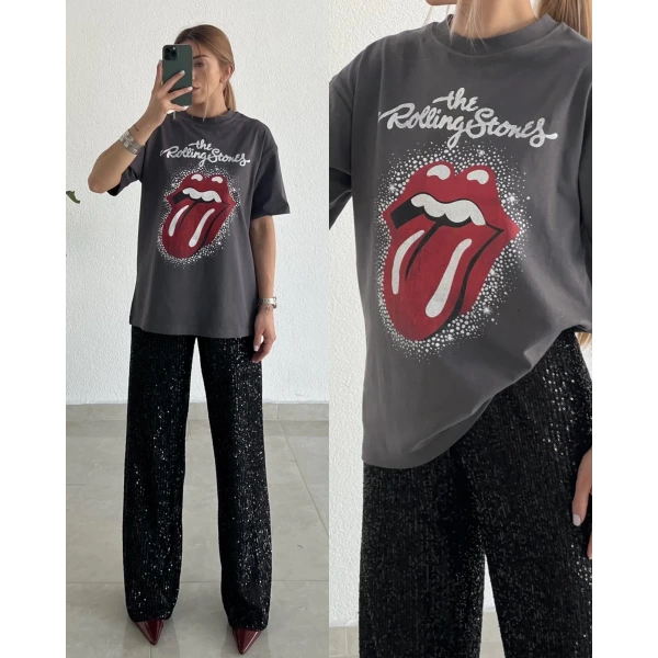 Orj Marka Yıkamalı Baskılı Tişört