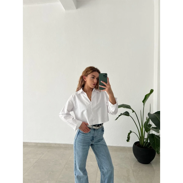 Taşlı Crop Gömlek