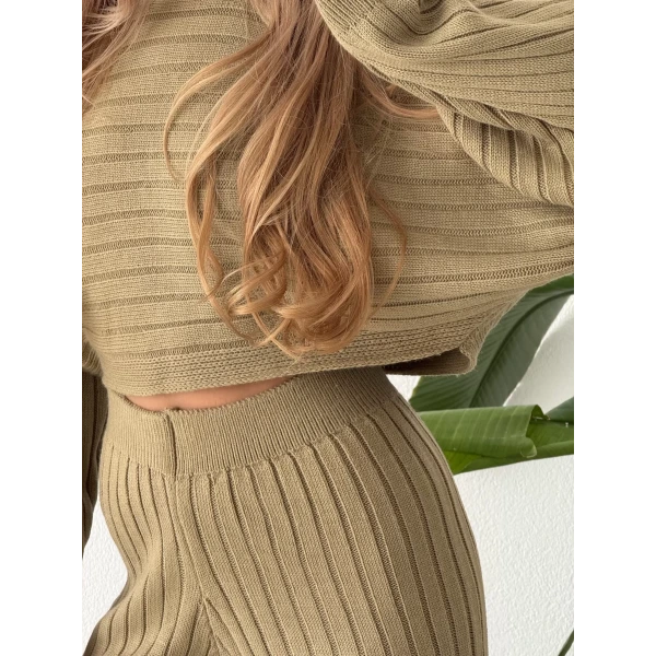 Yarasa Kol Pantolonlu Triko Takım