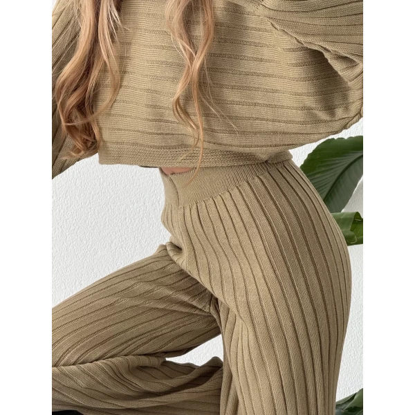 Yarasa Kol Pantolonlu Triko Takım