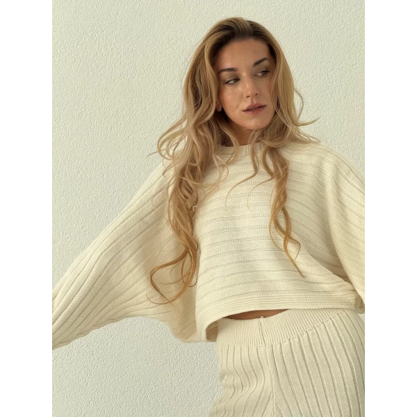 Yarasa Kol Pantolonlu Triko Takım