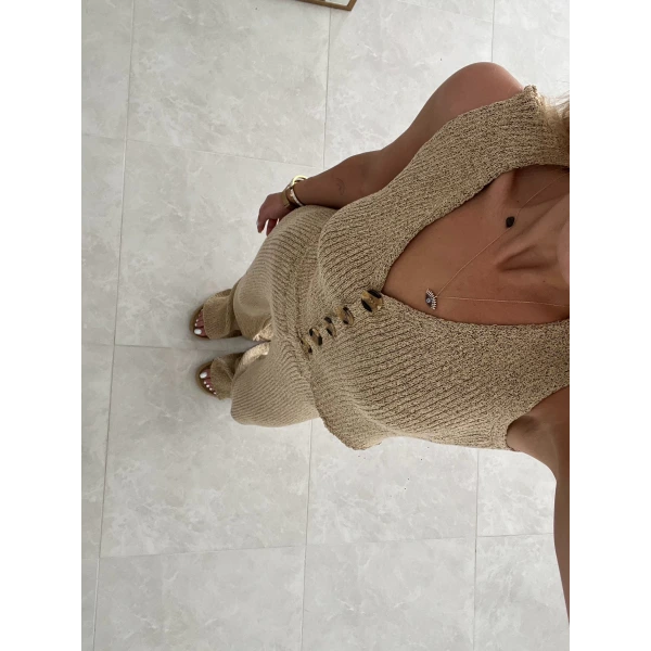 Yelekli Triko Takım