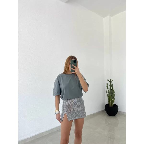 Yıkamalı Oversize Basic Tişört