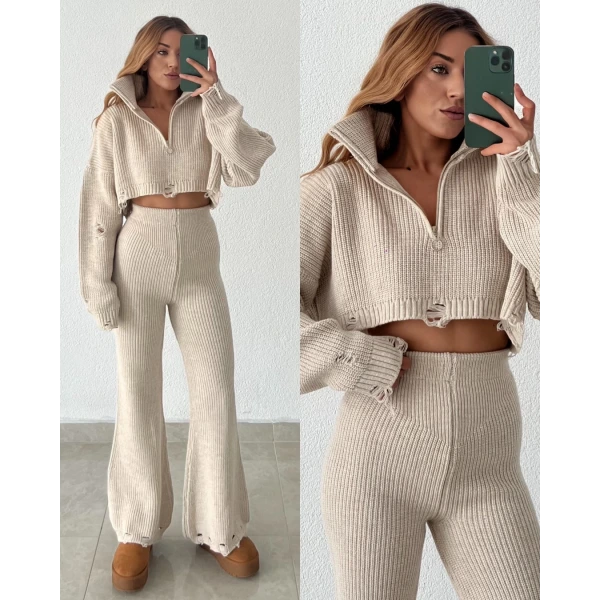 Yırtıklı Triko Takım