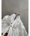 %100 Linen Kumaş İşlemeli Gömlekli Takım