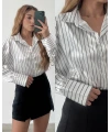 Çizgili Saten Gömlek