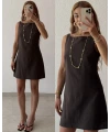 Keten Mini Elbise