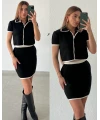 Kontrast Etekli Triko Takım