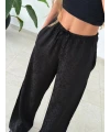 Leopar Desenli Saten Pantolon