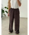 Leopar Desenli Saten Pantolon