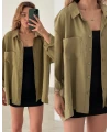 Oversize Tek Cepli Salaş Gömlek