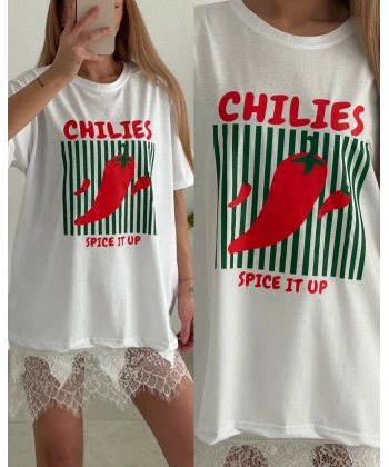 Baskılı Oversize Tişört