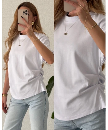 Pileli Basic Tişört