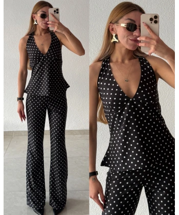 Halter Yaka Puantiyeli Takım